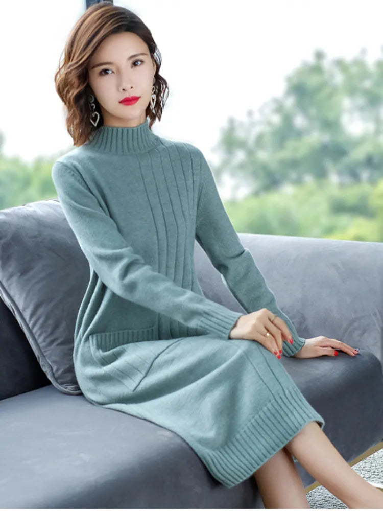 Dress for Women In Autumn Winter New Medium Long